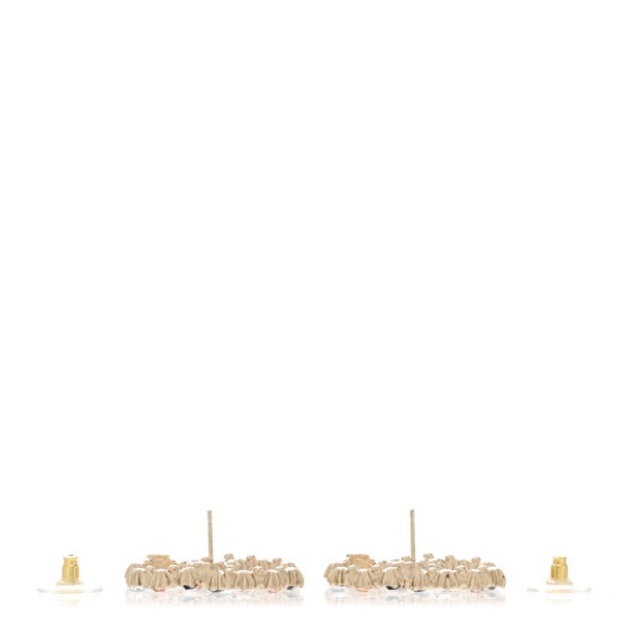 CHANEL  Metal Baguette Crystal CC Earrings Black - Picture 3 of 5